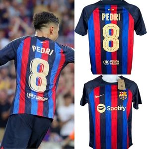 New FC Barcelona 2022/23 Pedri #8 Home Mens Soccer Jersey